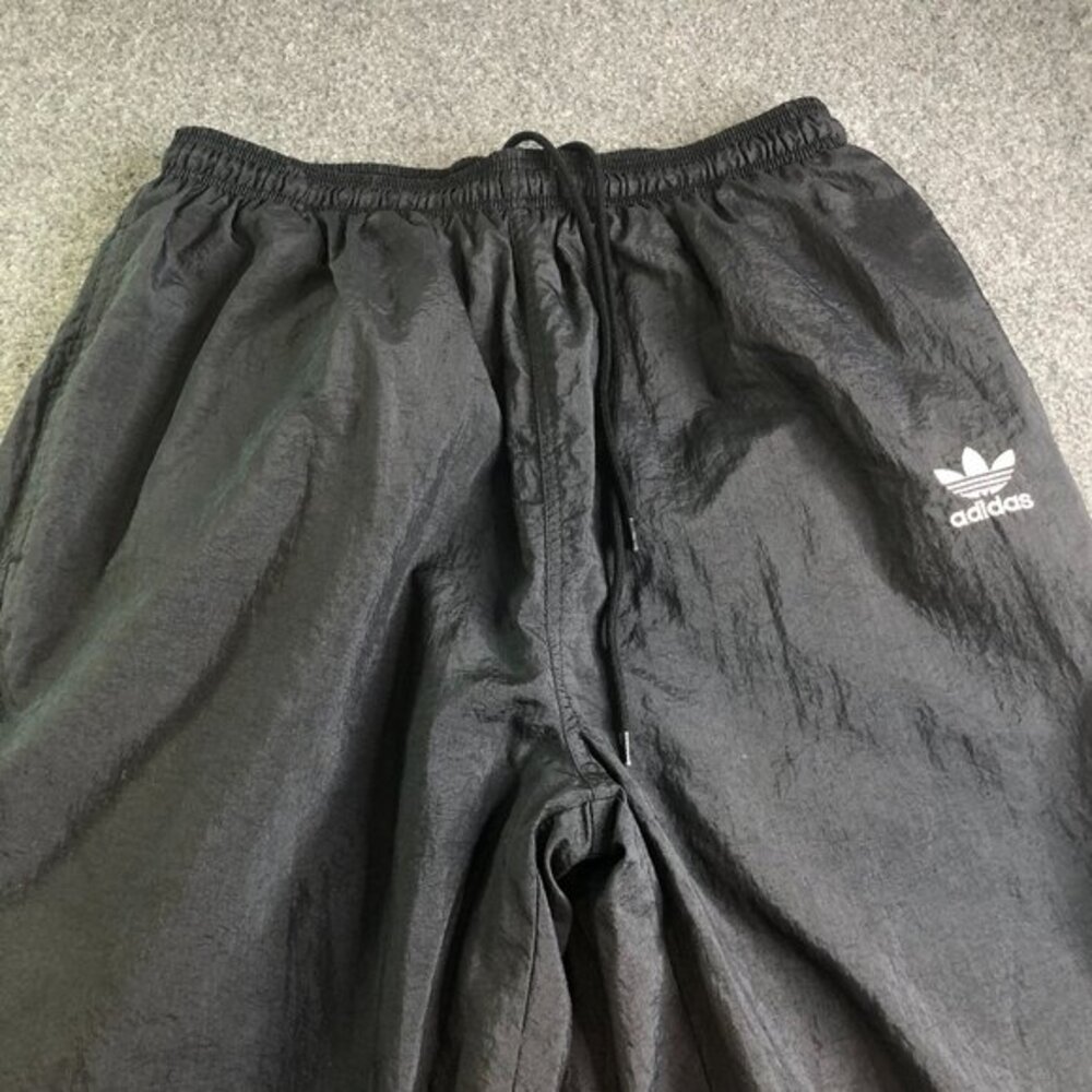 Vintage Adidas Pants Mens XL Black Windbreaker Track Gym Lined Elastic Waist Y2K